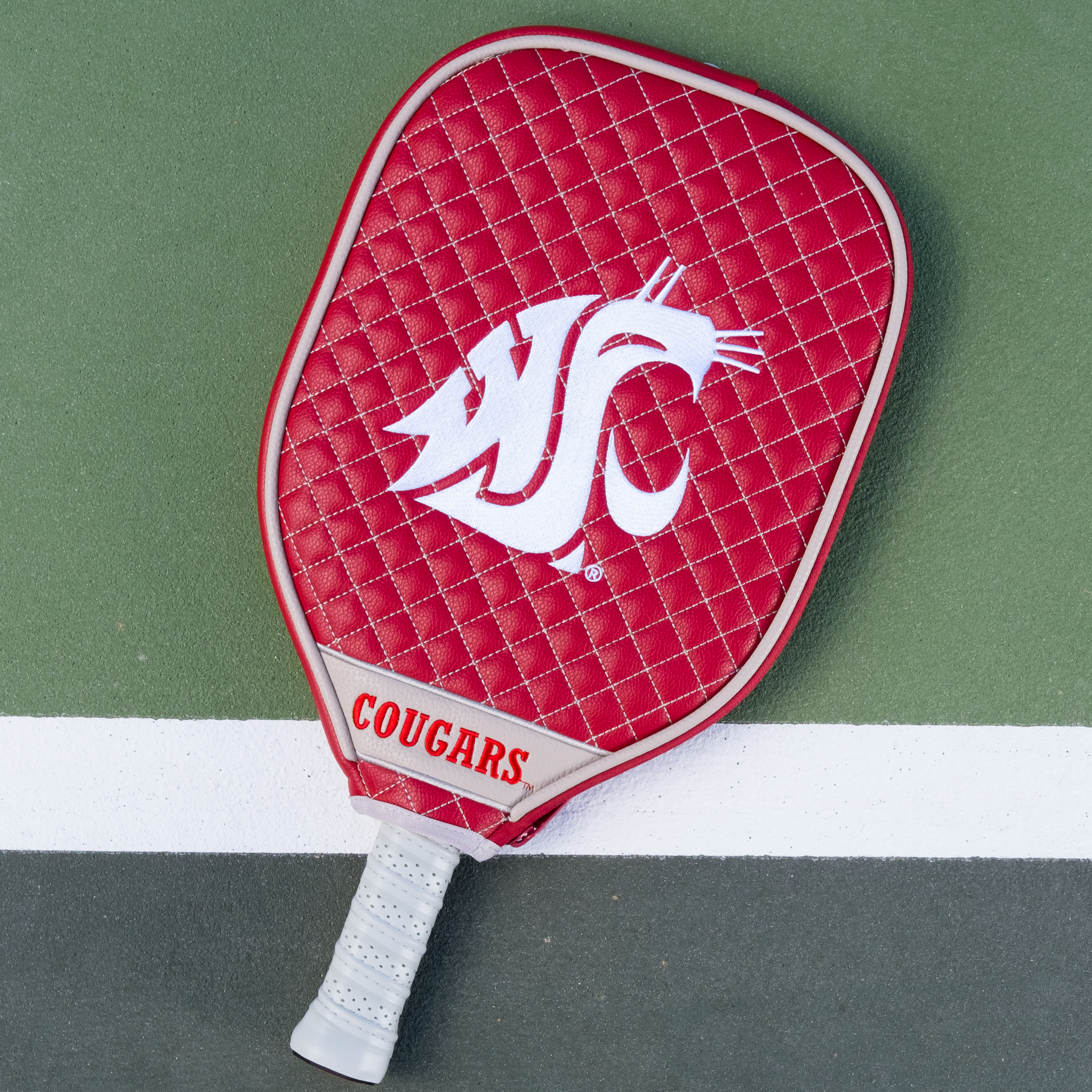 Washington State Cougars Quilted Pickleball Paddle Cover (Red)