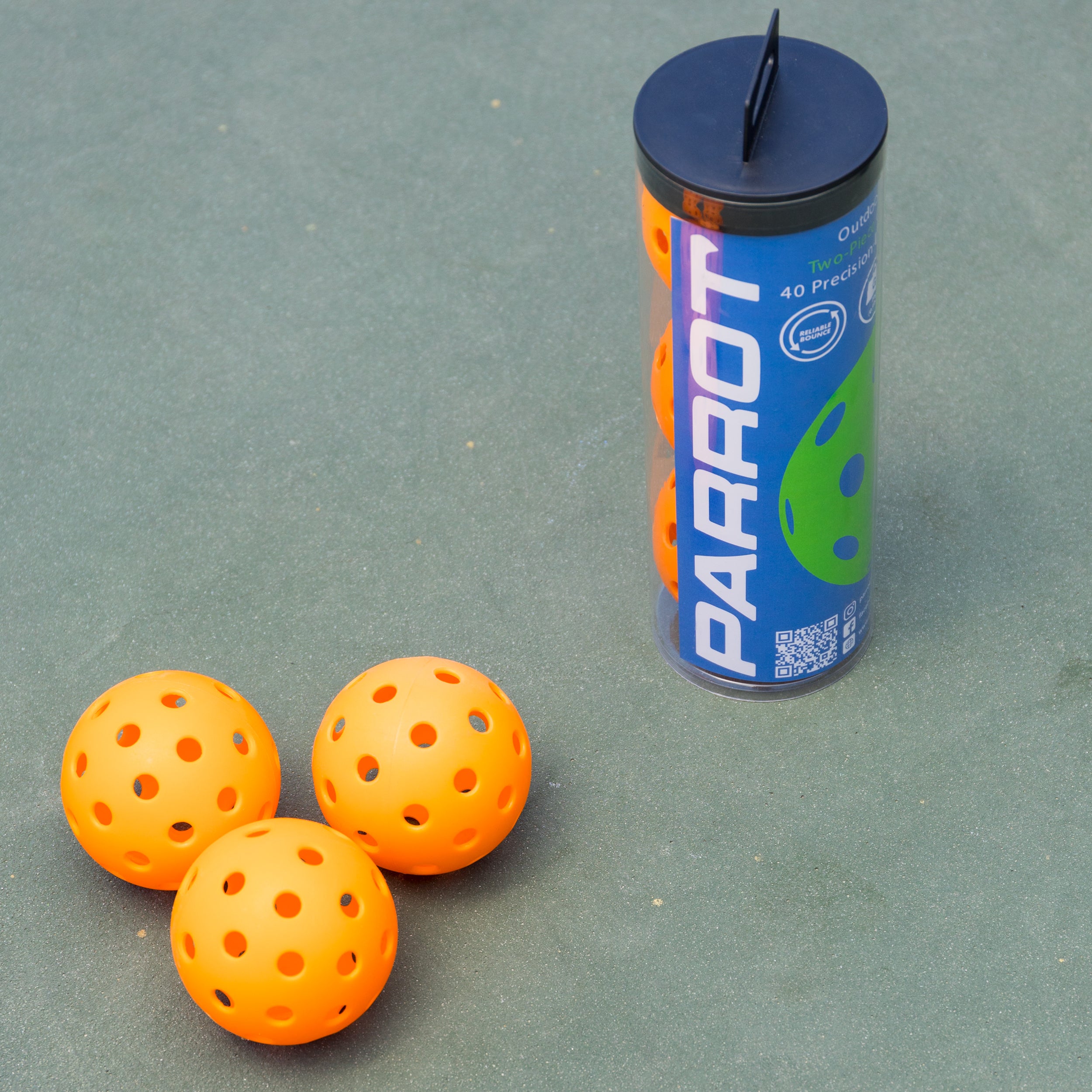 Outdoor Pickleballs - 3 Pack - Orange