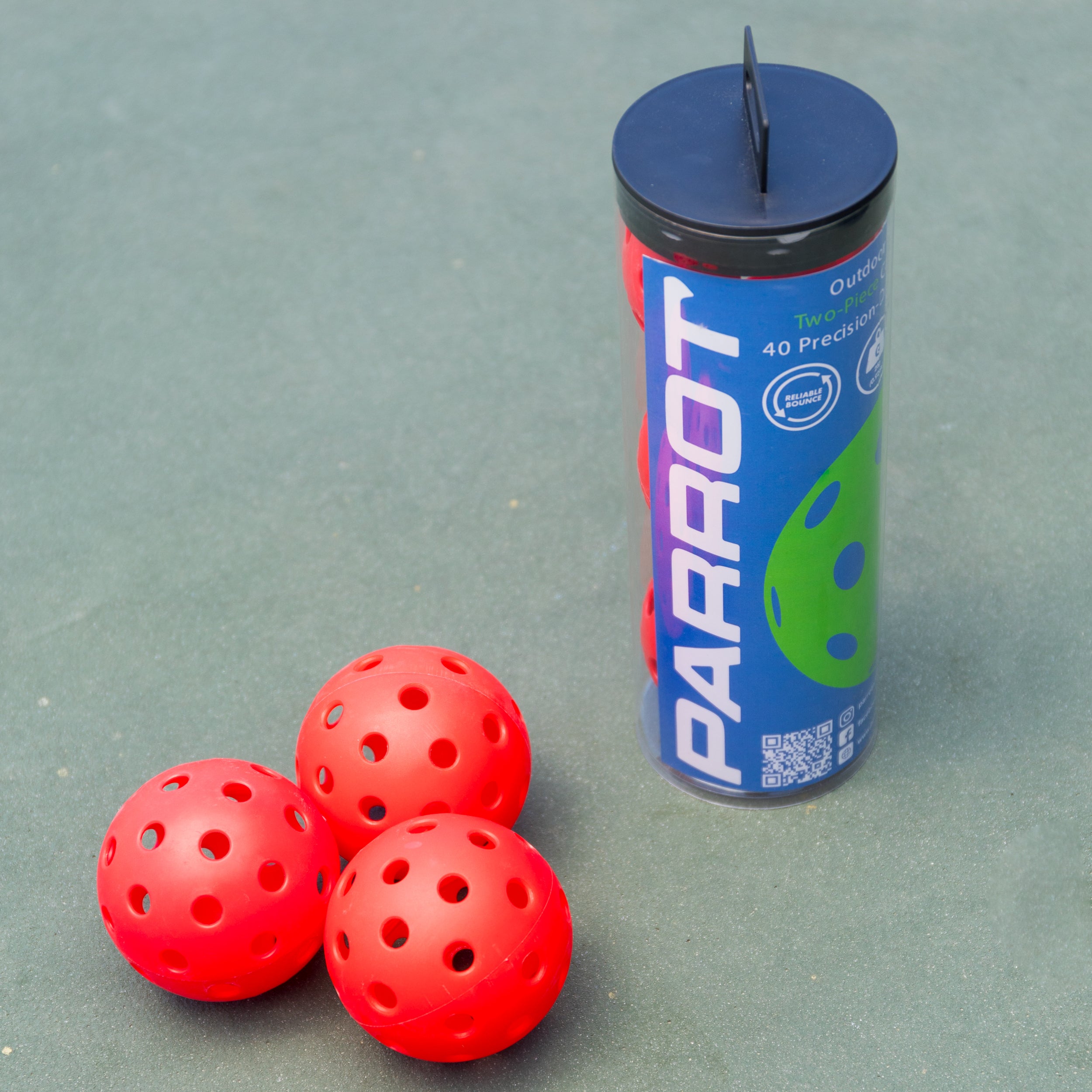 Outdoor Pickleballs - 3 Pack - Red